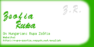zsofia rupa business card