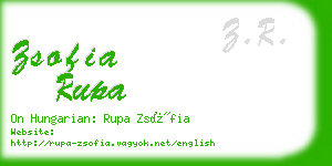 zsofia rupa business card